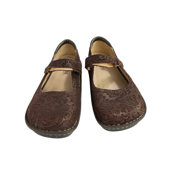 Alegria BEL- 433 ~ Brown Mary Jane 41 US 10.5- 11 US Leather Comfort Clog Shoe - Picture 5 of 14